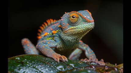 Obraz premium chameleon on a branch forest