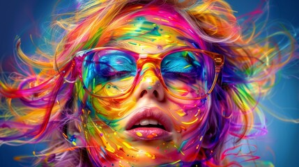 portrait of a woman in bright colours