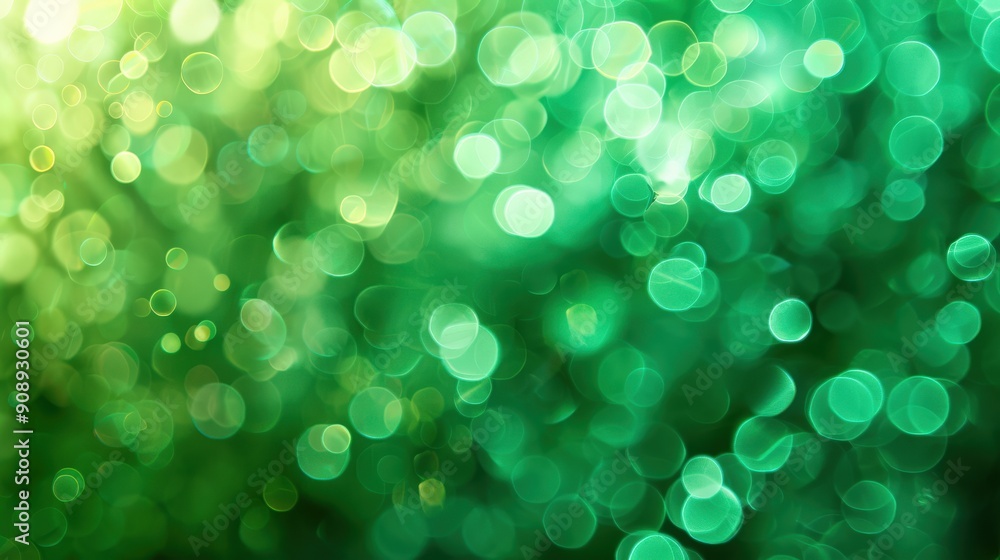 Poster sparkling emerald backdrop features deep green highlights, creating a vibrant and enchanting atmosph