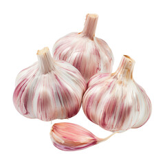 Garlic nutrition facts raw Fresh garlic bulbs isolated on white background.