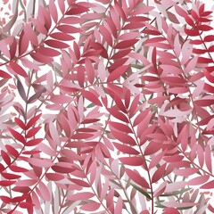 Simple Texture of Many Tiny Pink Leaves All Over on an Abstract Background, No Shadow, Ideal for Delicate Nature Designs, Vector Illustration