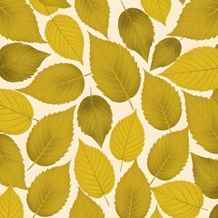 Fototapeta premium Simple Texture of Many Yellow Leaves All Over on an Abstract Background, No Shadow, Perfect for Autumn-Themed Designs, Vector Illustration