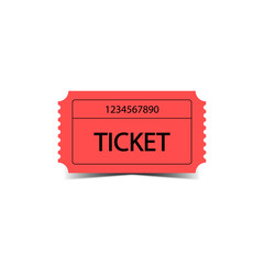 Red ticket for entry in a simple and accessible style