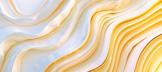 Obraz premium White background, light yellow lines, diagonal wavy pattern, simple and elegant style, high-end texture, symmetrical composition, seamless connection of linear elements, high-definition, bright colors