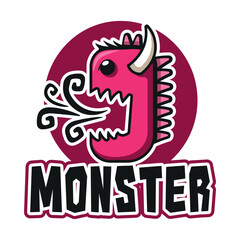 Cute red monster design for t-shirts, stickers, etc.