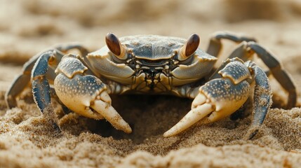 Crab Close-Up on Sandy Beach