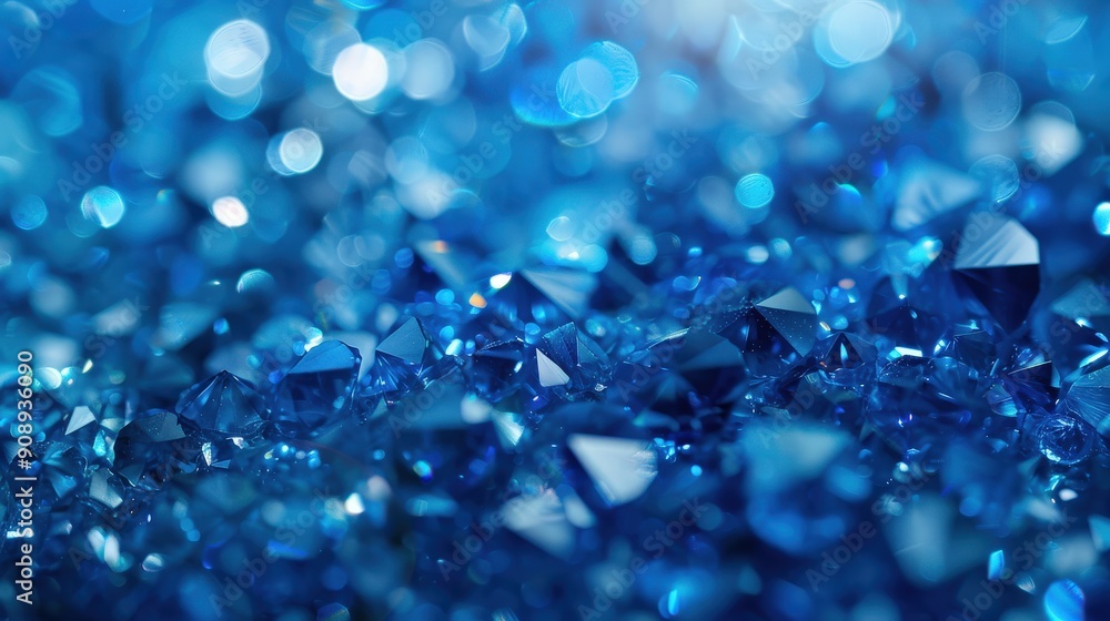 Poster a stunning array of bright blue crystals glistens against a lustrous sapphire backdrop, creating a c