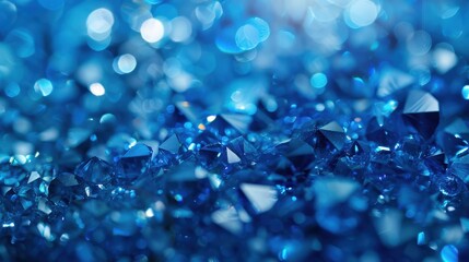A stunning array of bright blue crystals glistens against a lustrous sapphire backdrop, creating a captivating display of color and light