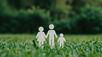 Family Security and Life Insurance Policy with Deep Depth of Field Focus   Concept of financial planning responsibility and care for loved ones in a peaceful natural setting