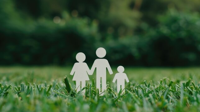 Family Security and Life Insurance Policy with Deep Depth of Field Focus   Concept of financial planning responsibility and care for loved ones in a peaceful natural setting