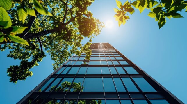 In an ultramodern building, energy use intensity EUI is meticulously managed, with sunlight filtering through smart energy systems