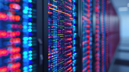 Detailed data analysis and insurance underwriting process displayed on digital technology screens with deep field of view and technical details