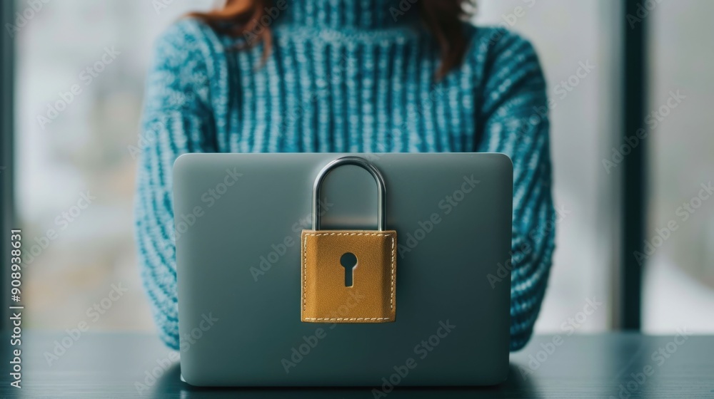 Poster secure digital protection and insurance fraud prevention with security measures such as lock authent