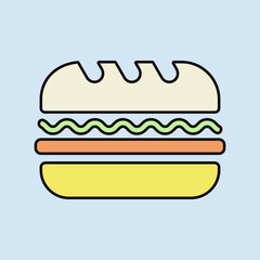 Subway Sandwich vector icon. Fast food sign
