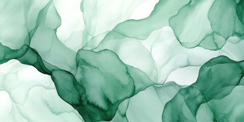 Obraz premium Flowing watercolor design showcasing soft greens and delicate textures blending harmoniously