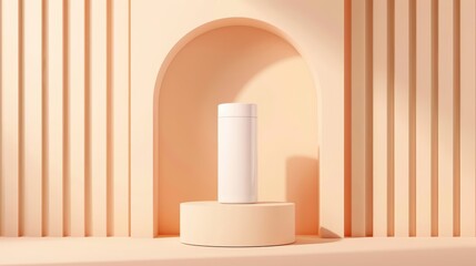 Luxury product presentation stage featuring an empty podium