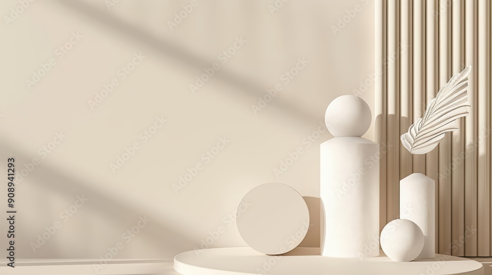 Poster minimal platform for product presentation featuring an empty podium