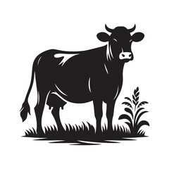 Cow silhouette vector illustration