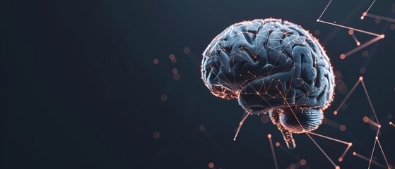 Psychiatry concept depicted as a brain with neural pathways highlighted