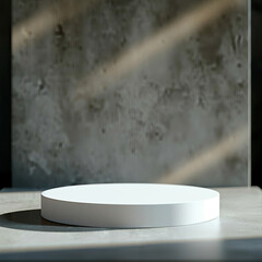interior of a modern house with close up product display podium