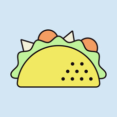 Taco vector icon. Fast food sign