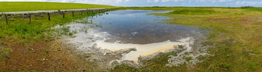 Deich, Weg und Bachwasser im sog. 