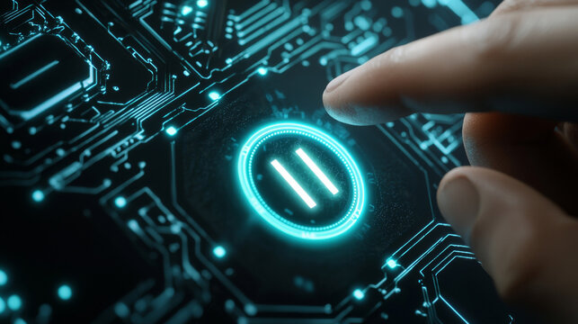 A hand is pointing at a blue button with the number 11 on it - Powered by Adobe