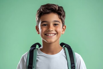 Smiling Student With Backpack Ready For School 