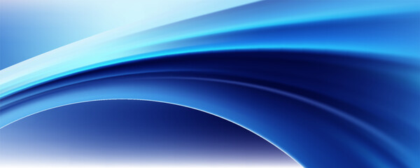 Fototapeta premium blue and white background with wavy light and wavy lines. technology design. great for wallpaper, website, technology banner, digital poster,