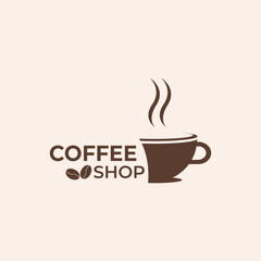 Premium coffee shop logo. Cafe mug icon.hot drink cup sign. emblem. Coffee icon.