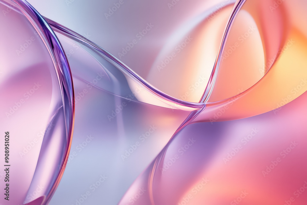Poster abstract background is forming wavy shapes with a glassmorphism effect, creating a sense of elegance