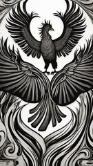 black and white eagle