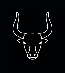 Bull head logo. Isolated bull head on white background