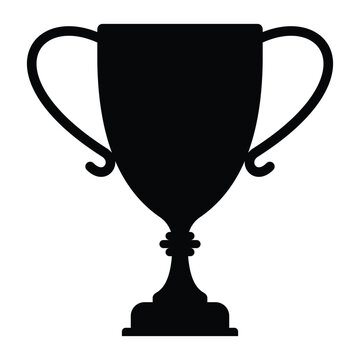 recommend clip art: Trophy sign icon. Trophy cup. Champion cup winner trophy award. Black silhouette of trophy cup. Vector illustration