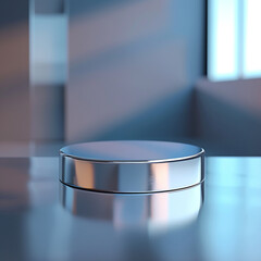 interior of a modern house with close up product display podium