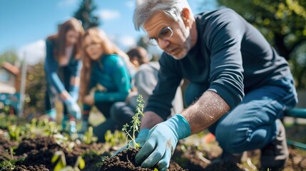 Volunteer Serving the Community with Commitment and Dedication to Service