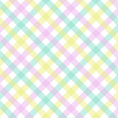 Colorful gingham seamless pattern.Pastel checkered tartan plaid repeat pattern.Geometric vector background wallpaper.