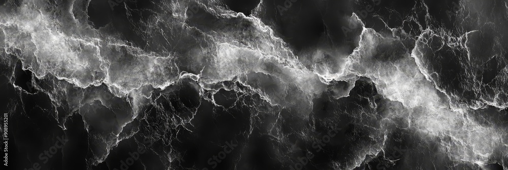 Poster this image features a stunning abstract black and white marble texture, with swirling veins and patt