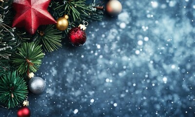 Obraz premium Modern festive spirit. Top view shot showcasing ribbon-wrapped presents, with copy space