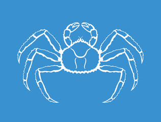 King crab logo. Isolated king crab on white background