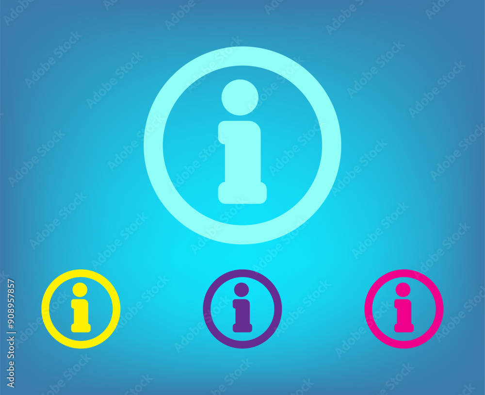 Poster vector color icons on blue background with gradient
