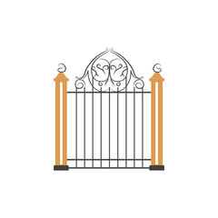 House gate minimalist vector illustration ,simple transparent graphic element .Isolated on white background