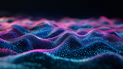 Interconnected data points in a vibrant digital landscape interconnected