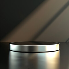 interior of a modern house with close up product display podium