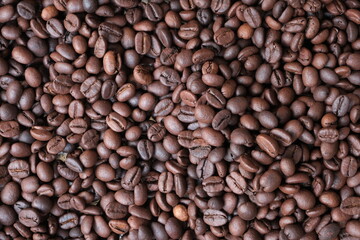 Roasted coffee beans for background