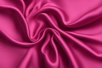 A bright raspberry pink silk fabric with a lively smooth finish, AI Generated