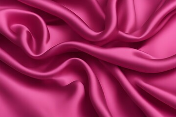 A bright raspberry pink silk fabric with a lively smooth finish, AI Generated