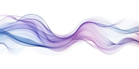 Smokey curved wave, vector illustration with a white background, pastel blue and purple color theme, simple lines, minimalistic design, smooth curves, no sharp edges or details, elegant and modern app