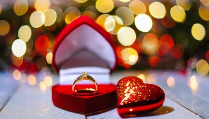 wedding rings on a red velvet background