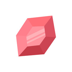 Gemstone minimalist vector illustration ,simple transparent graphic element .Isolated on white background